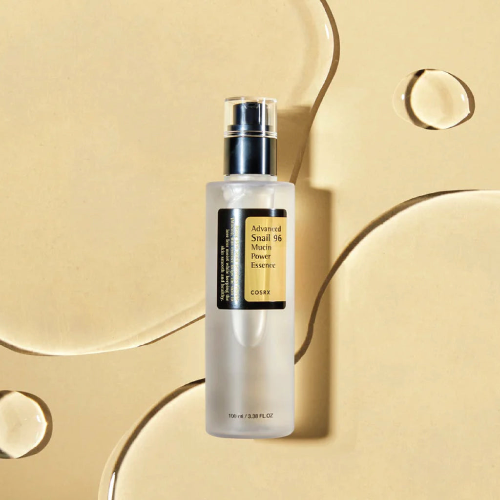 Skincare bottle on a beige background with circular designs