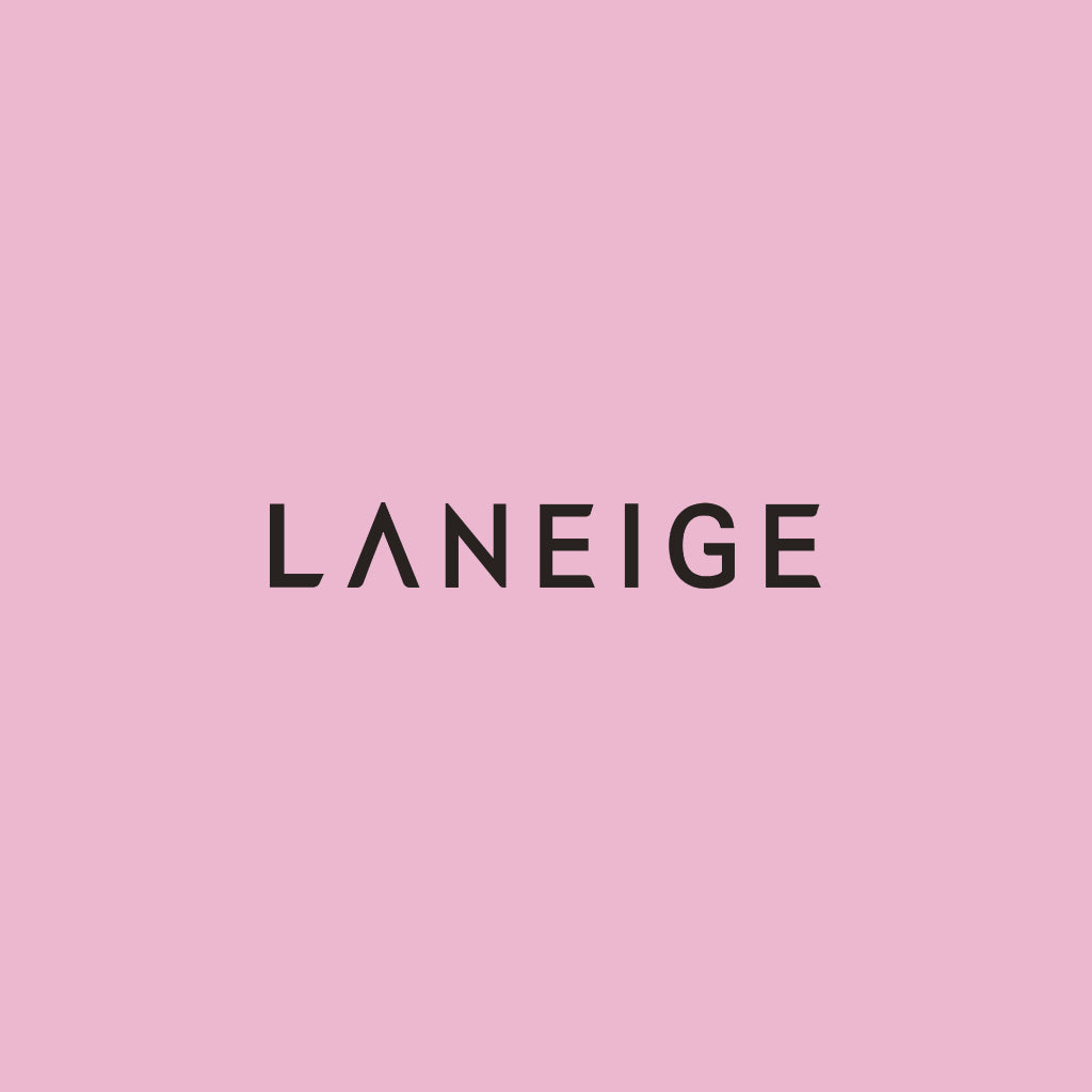 Laneige logo on a pink background
