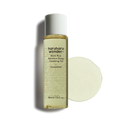 Haruharu Wonder Black Rice Moisture Cleansing Oil bottle with texture