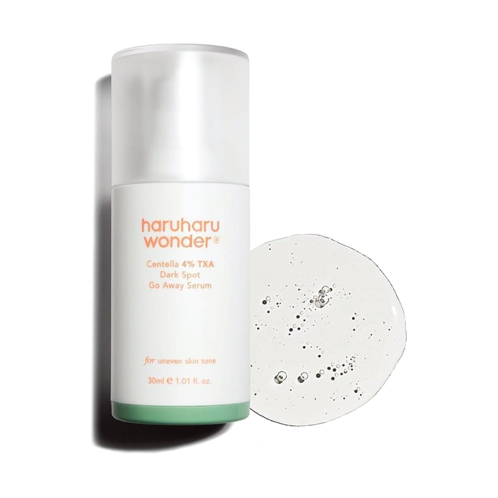 Haruharu Wonder serum bottle with a round applicator with liquid texture
