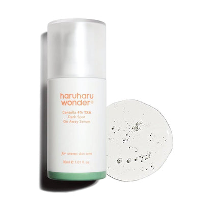 Haruharu Wonder serum bottle with a round applicator with liquid texture